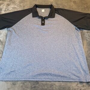 MOHEEN Cool Dry Polo Shirt Short Sleeve Raglan Blue Grey Heather Mens XXL